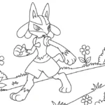 coloriage Lucario à imprimer pour enfants