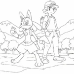 coloriage Lucario et decoupage