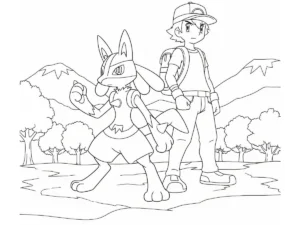 coloriage Lucario et decoupage