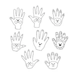 coloriage Mains Animaux pour enfant de 7 ans
