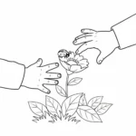 coloriage Mains dans la Nature pour enfant de 10 ans