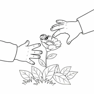 coloriage Mains dans la Nature pour enfant de 10 ans