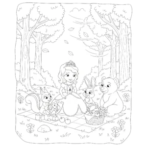 coloriage Princesse Sofia à imprimer pour enfant de 6 ans