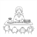 coloriage Professeur à imprimer pour enfants
