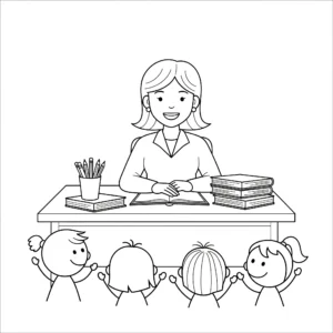 coloriage Professeur à imprimer pour enfants