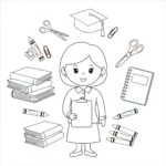 a imprimer coloriage Professeur gratuit