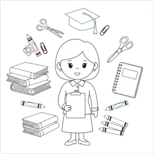 a imprimer coloriage Professeur gratuit
