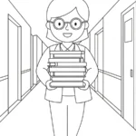 imprimer coloriage Professeur gratuit