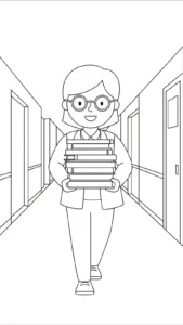 imprimer coloriage Professeur gratuit