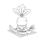 coloriage Radis pour enfant de 5 ans