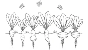 coloriage Radis à imprimer pour enfant de 3 ans