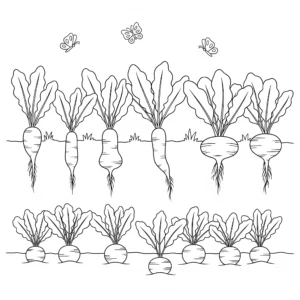 coloriage Radis à imprimer pour enfant de 3 ans