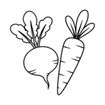 coloriage Radis en ligne pour enfant