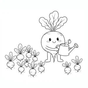 coloriage Radis pour enfant de à imprimer