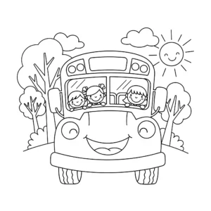 coloriage Retour à L’école à imprimer pour enfant de 6 ans