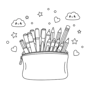 coloriage Retour à L’école et decoupage a imprimer gratuit