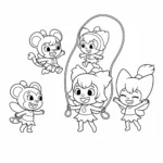 coloriage Teenieping jouant avec des amis à imprimer pdf