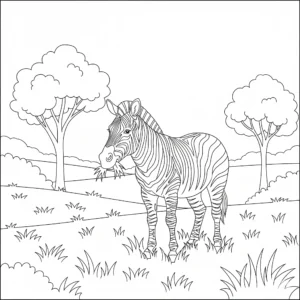 coloriage Zebre a imprimer pour enfant de 4 ans