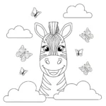 coloriage Zebre à imprimer pour enfant de 8 ans