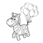 coloriage Zebre à imprimer kawaii