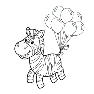 coloriage Zebre à imprimer kawaii