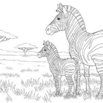 coloriage Zebre à imprimer pour enfant de 10 ans