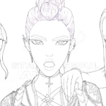 coloriage KPop Demon Hunters update à imprimer pour enfant de 3 ans