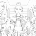coloriage KPop Demon Hunters update pour enfant a imprimer gratuit