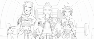coloriage KPop Demon Hunters update pour enfant a imprimer gratuit