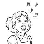 imprimer coloriage Annie chante gratuit