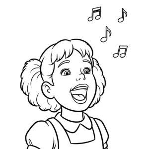 imprimer coloriage Annie chante gratuit