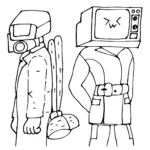coloriage Cameraman pour enfant de 2 ans