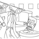 coloriage Cameraman et decoupage