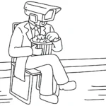 coloriage Cameraman à imprimer pour enfant de 9 ans