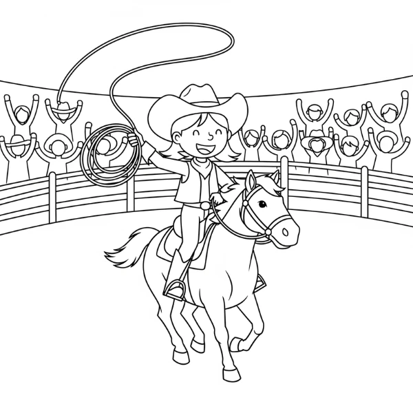 Tranh tô màu Cowgirl