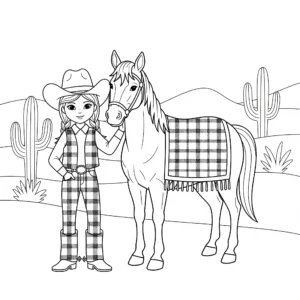 coloriage Cowgirl en ligne pour enfant