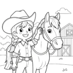 coloriage Cowgirl à imprimer gratuitement pdf
