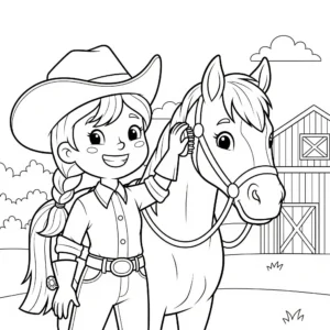 coloriage Cowgirl à imprimer gratuitement pdf