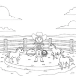 coloriage Cowgirl à imprimer pour enfant de 9 ans
