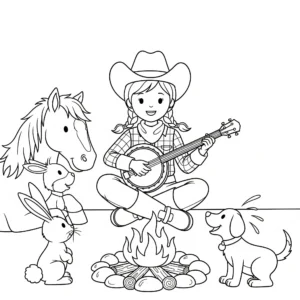 télécharger coloriage Cowgirl gratuit