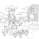 coloriage Cowgirl a telecharger