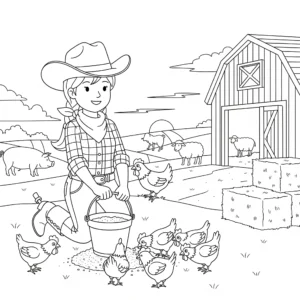 coloriage Cowgirl a telecharger