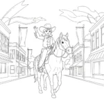 coloriage Cowgirl gratuit