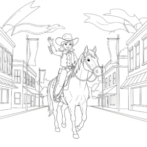coloriage Cowgirl gratuit