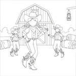 coloriage Cowgirl a imprimer gratuitement