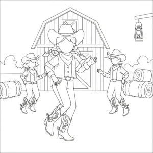 coloriage Cowgirl a imprimer gratuitement