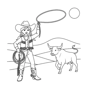 coloriage Cowgirl a dessiner et imprimer