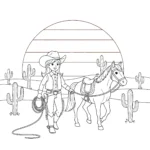 coloriage Cowgirl gratuit en ligne
