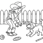 coloriage Cowgirl à imprimer pdf
