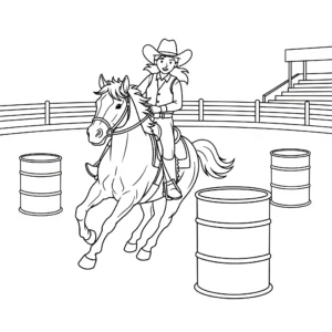coloriage Cowgirl à imprimer pour enfant de 12 ans